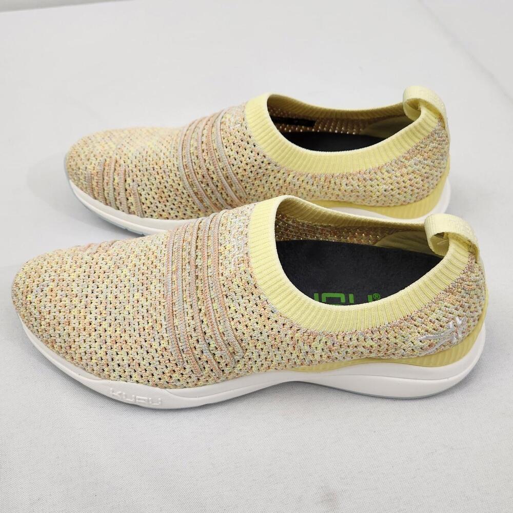 Kuru Footwear Stride Women’s 7 Yellow Burst Confetti Comfort Slip On Shoes